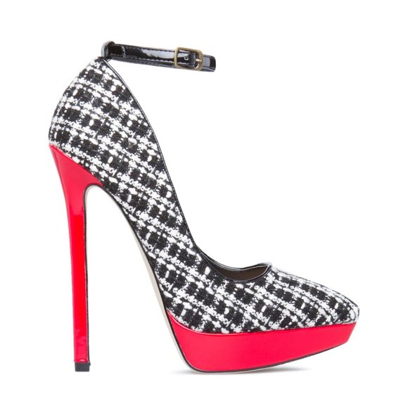 MADISON ASHLEE Heels; Black/Red; Size 9 - Picture 6 of 8